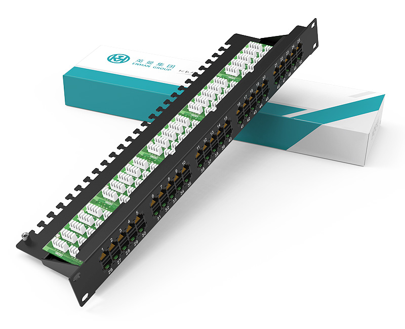 英曼1U50口-電話語(yǔ)音配線架，模塊化機(jī)柜機(jī)房打線式，后置理線盤  Dustproof Telephone Patch Panel