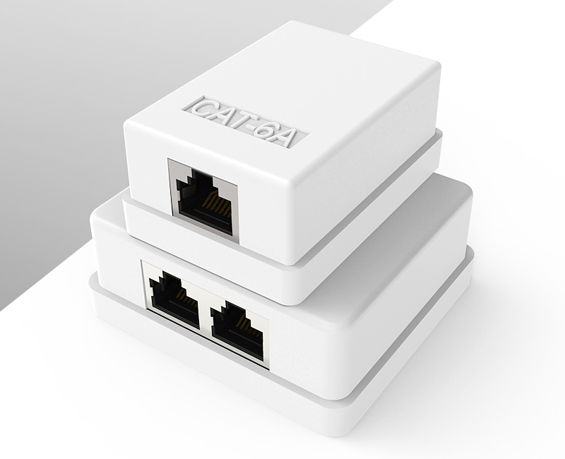 英曼單口/雙口-網絡桌盒（屏蔽款），網線轉接器，Surface Box