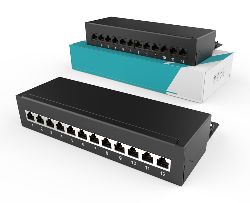 英曼1U12口-防塵網(wǎng)絡(luò)配線架（無(wú)掛耳-桌面款）Patch Panel